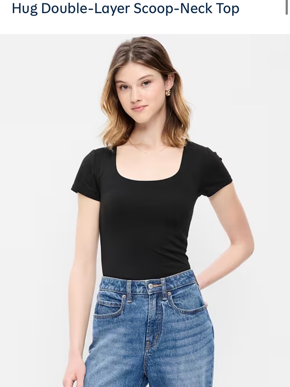 NWT Old Navy Black Scoop-Neck Short-Sleeve Camisole